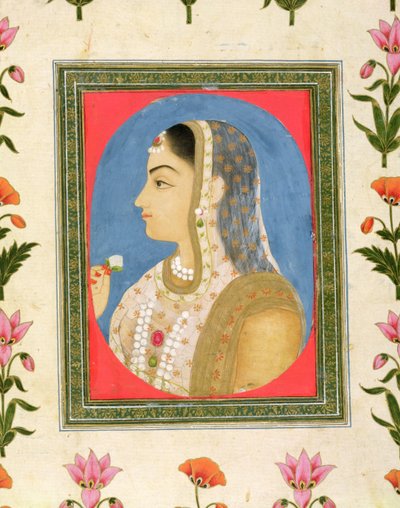 Retrato de una dama noble, del Pequeño Álbum Clive de Mughal School